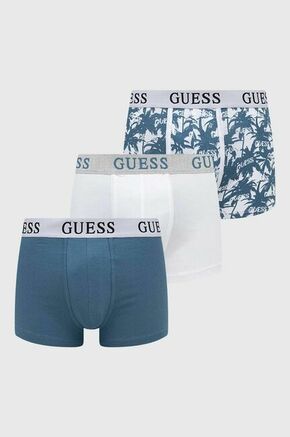 Boksarice Guess 3-pack moški - modra. Bokserke iz kolekcije Guess. Model izdelan iz elastične pletenine. V kompletu so trije pari.