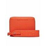 Calvin Klein Velika ženska denarnica Gracie Wallet W/Strap Md K60K611387 Oranžna