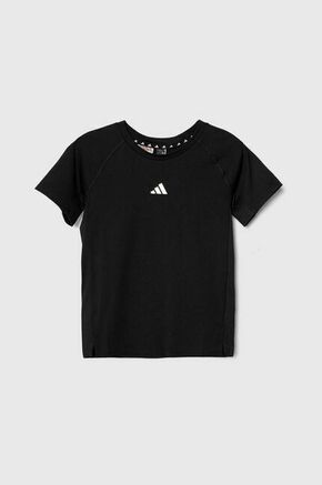 Otroška kratka majica adidas črna barva - črna. Otroške lahkotna kratka majica iz kolekcije adidas. Model izdelan iz tanke