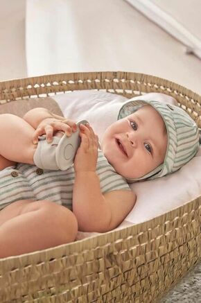 Kapa in body za dojenčka Mayoral Newborn - turkizna. Kapa in body za dojenčka iz kolekcije Mayoral Newborn. Model izdelan iz vzorčaste pletenine.