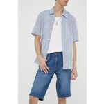 Jeans kratke hlače Wrangler moški - modra. Kratke hlače iz kolekcije Wrangler. Model izdelan iz jeansa. Prilagodljiv material, ki se prilagaja postavi.