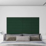 shumee Stenski paneli 12 kosov temno zeleni 90x15 cm blago 1,62 m²