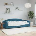 vidaXL Dnevna postelja z vzmetnico modra 80x200 cm žamet