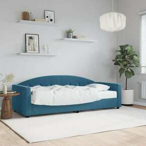 VidaXL Dnevna postelja z vzmetnico modra 80x200 cm žamet