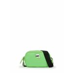 Torbica Karl Lagerfeld zelena barva - zelena. Majhna torbica iz kolekcije Karl Lagerfeld. Model na zapenjanje, izdelan iz tekstilnega materiala.
