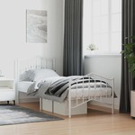 vidaXL Kovinski posteljni okvir z vzglavjem in vznožjem&nbsp;bel 80x200 cm