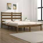 shumee Okvir za posteljo, medeno rjava, masivni borov les, 120x190 cm