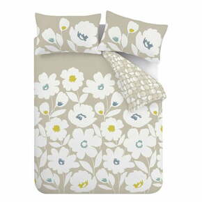 Belo-bež posteljnina za zakonsko posteljo 200x200 cm Craft Floral - Catherine Lansfield