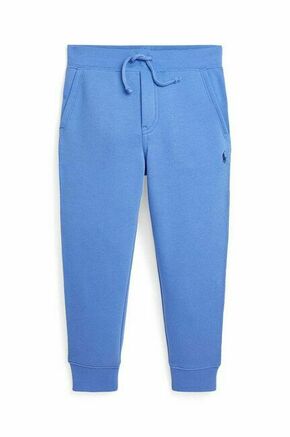Otroški spodnji del trenirke Polo Ralph Lauren - modra. Otroški hlače iz kolekcije Polo Ralph Lauren. Model izdelan iz enobarvne pletenine.