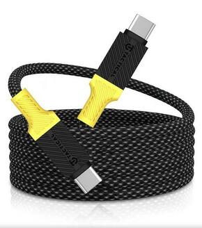 Taktična vrv MagRope USB-C/USB-C 1m črna/rumena