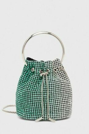 Torbica Silvian Heach zelena barva - zelena. Majhna torbica iz kolekcije Silvian Heach. Model na zapenjanje