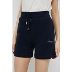 Kratke hlače Tommy Hilfiger ženski, mornarsko modra barva - mornarsko modra. Kratke hlače iz kolekcije Tommy Hilfiger. Model izdelan iz tanke, elastične pletenine.