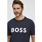 Bombažna kratka majica Boss Green moški - mornarsko modra. Lahkotna kratka majica iz kolekcije Boss Green, izdelana iz visokokakovostne pletenine, ki je bila izdelana na trajnostni način. Model iz izjemno udobne bombažne tkanine.