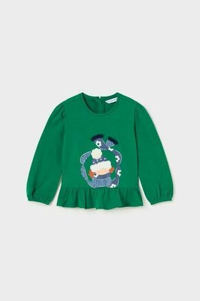 Majica z dolgimi rokavi za dojenčka Mayoral zelena barva - zelena. Majica z dolgimi rokavi za dojenčka iz kolekcije Mayoral. Model izdelan iz mehke pletenine.
