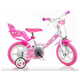 Dino bikes Otroško kolo, belo-rožnato 12"