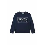 Otroški bombažen pulover Kenzo Kids - modra. Otroški pulover iz kolekcije Kenzo Kids. Model izdelan iz pletenine s potiskom.