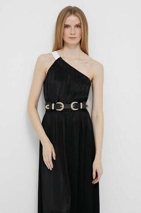 Obleka Deha črna barva - črna. Obleka iz kolekcije Deha. Model izdelan iz enobarvne tkanine. Model iz izjemno udobne tkanine z visoko vsebnostjo viskoze.