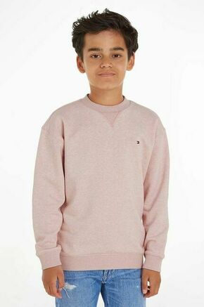 Otroški pulover Tommy Hilfiger roza barva - roza. Otroške Pulover iz kolekcije Tommy Hilfiger. Model z okroglim izrezom