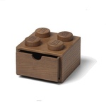LEGO lesena namizna škatla 4 s predalom (temen les)