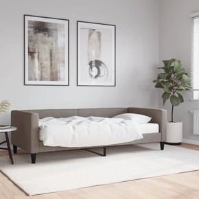 Vidaxl Dnevna postelja z vzmetnico taupe 90x200 cm blago