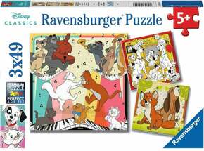 WEBHIDDENBRAND RAVENSBURGER Puzzle Disney Classics: živali dobre volje 3x49 kosov