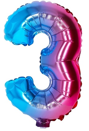 WEBHIDDENBRAND Napihljiv balon - številka 3 mavrica