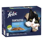 Felix hrana za mačke Fantasticz lososom, iverko, tuno in trsko v želeju 6 (12x85 g)