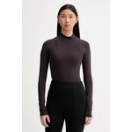 Majica z dolgimi rokavi G-Star - rjava. Body iz kolekcije G-Star, izdelan iz tanke, elastične pletenine. Model iz izjemno udobne tkanine z visoko vsebnostjo modala.