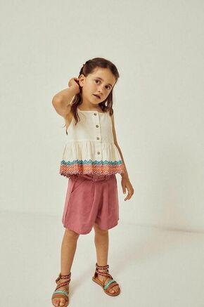 Otroške kratke hlače z mešanico lana zippy vijolična barva - vijolična. Otroški kratke hlače iz kolekcije zippy. Model izdelan iz enobarvnega materiala.
