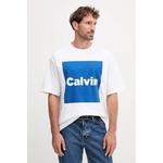 Bombažna kratka majica Calvin Klein Jeans bela LV04RD813G