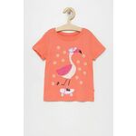 Otroški bombažen t-shirt GAP roza barva - roza. Otroški lahkotna majica iz kolekcije GAP. Model izdelan iz tanke, elastične pletenine. Izjemno udoben material, izdelan iz naravnih vlaken.