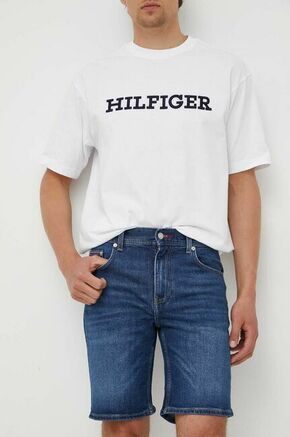 Jeans kratke hlače Tommy Hilfiger Brooklyn moške - modra. Kratke hlače iz kolekcije Tommy Hilfiger. Model izdelan iz jeansa. Material z optimalno elastičnostjo zagotavlja popolno svobodo gibanja.