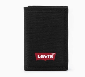 Levi's denarnica - črna. Mala denarnica iz kolekcije Levi's. Model izdelan iz tekstilnega materiala.