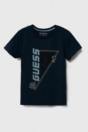 Otroška kratka majica Guess mornarsko modra barva - mornarsko modra. Otroške lahkotna majica iz kolekcije Guess