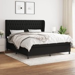 Box spring postelja z vzmetnico črna 180x200 cm blago - vidaXL - črna - 98,32 - 180 x 200 cm - vidaXL