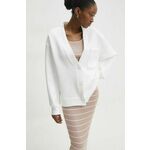 Pulover Answear Lab ženska, bela barva - bela. Pulover iz kolekcije Answear Lab, izdelan iz debele, rahlo elastične pletenine. Model iz izjemno udobne tkanine z visoko vsebnostjo bombaža.