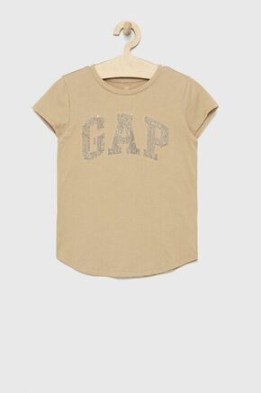 Otroški bombažen t-shirt GAP - rjava. Otroški T-shirt iz kolekcije GAP. Model izdelan iz tanke