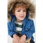 Otroška jakna Mayoral - modra. Otroški parka iz kolekcije Mayoral. Podložen model, izdelan iz gladkega materiala.