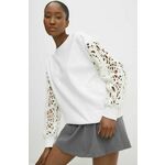 Bombažen pulover Answear Lab ženska, bela barva - bela. Pulover iz kolekcije Answear Lab, izdelan iz enobarvne pletenine. Kolekcija je na voljo izključno na Answear.Si.