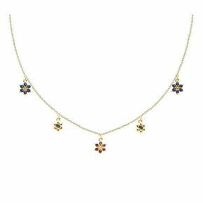 PDPAOLA Pozlačena cvetlična ogrlica za mamo in hčer LES FILLES Zlata CO01-237-U srebro 925/1000