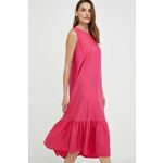 Obleka Answear Lab roza barva - roza. Obleka iz kolekcije Answear Lab. Model izdelan iz enobarvnega materiala. Model iz zračne viskozne tkanine.