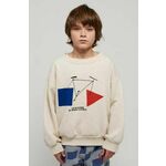 Otroški pulover Bobo Choses bež barva - bež. Otroški pulover iz kolekcije Bobo Choses. Model izdelan iz pletenine s potiskom.