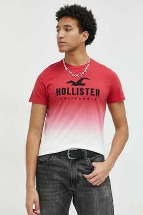 Bombažna kratka majica Hollister Co. rdeča barva - rdeča. Lahkotna kratka majica iz kolekcije Hollister Co. Model izdelan iz tanke