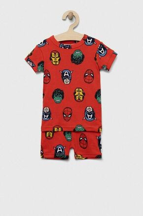 Otroška bombažna pižama GAP x Marvel rdeča barva - rdeča. Otroška pižama iz kolekcije GAP. Model izdelan iz vzorčaste