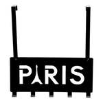 Črn obešalnik za vrata s 5 kavlji Compactor Paris