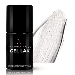 Juliana Nails Gel Lak Iridescent Snowfall bela z bleščicami No.965 6ml