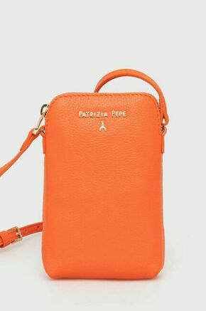 Usnjena torbica za okoli pasu Patrizia Pepe oranžna barva - oranžna. Majhna torbica za okoli pasu iz kolekcije Patrizia Pepe. Model na zapenjanje