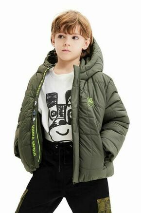 Otroška jakna Desigual zelena barva - zelena. Otroški jakna iz kolekcije Desigual. Podložen model