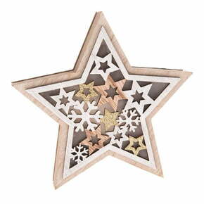 Lesena zvezda z LED lučko Dakls