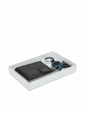 Calvin Klein Jeans Set denarnica in obesek za ključe Bifold W/Coin + Rubber Keyfob K50K510165 Črna